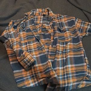 oversized Blue+yellow flannel